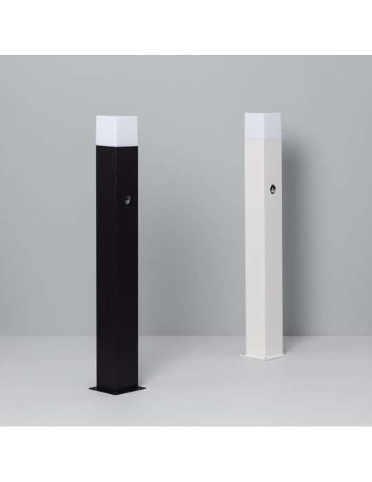 Balise Extérieure en Saillie sur Pied 74cm Augusta Noire avec Détecteur de Présence PIR