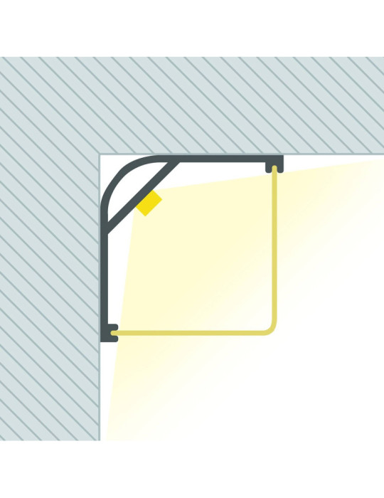 Profilé Aluminium Angle Triangulaire 2m pour Ruban LED jusqu'à 20mm