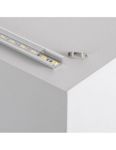 Profilé Aluminium Encastré avec Capot Continu pour Ruban LED jusqu'à 12 mm