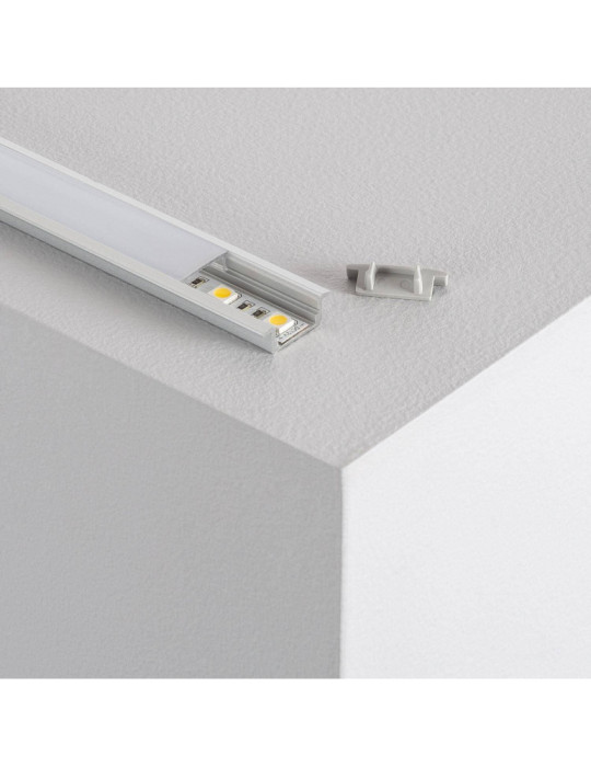 Profilé Aluminium Encastré avec Capot Continu pour Ruban LED jusqu'à 12 mm