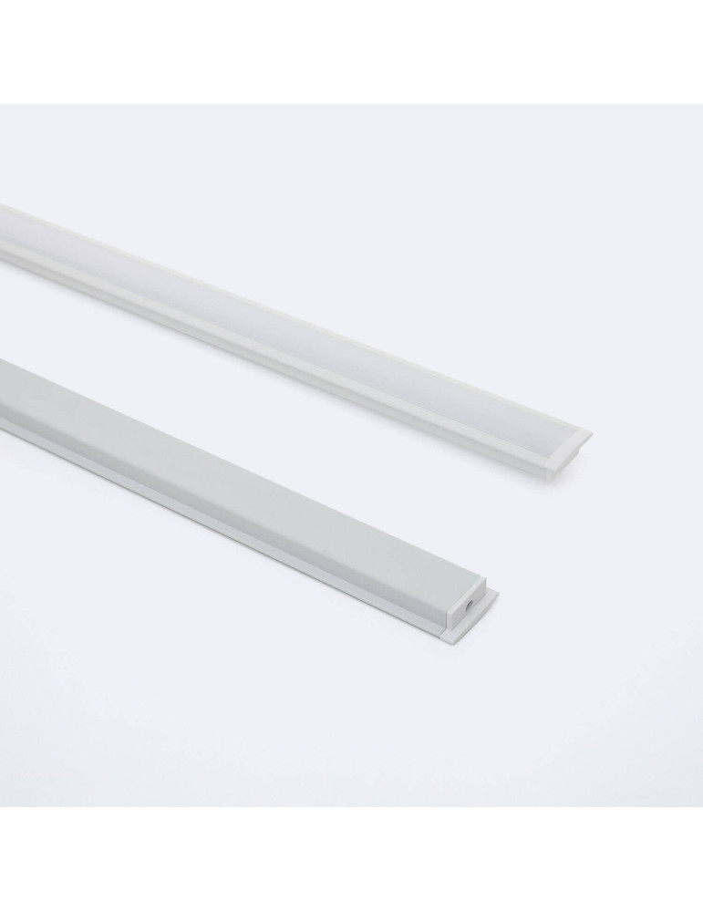 Profilé Aluminium Encastré avec Capot Continu pour Ruban LED jusqu'à 12 mm