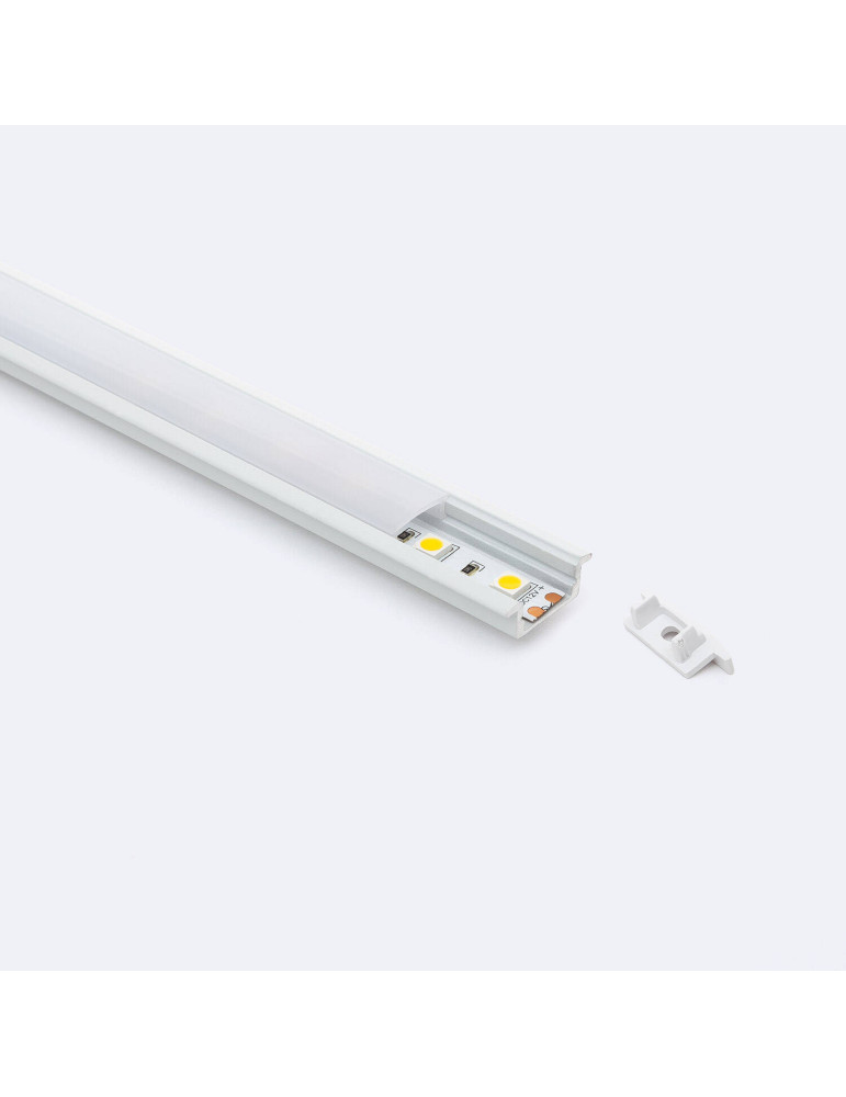 Profilé Aluminium Encastré avec Capot Continu pour Ruban LED jusqu'à 12 mm