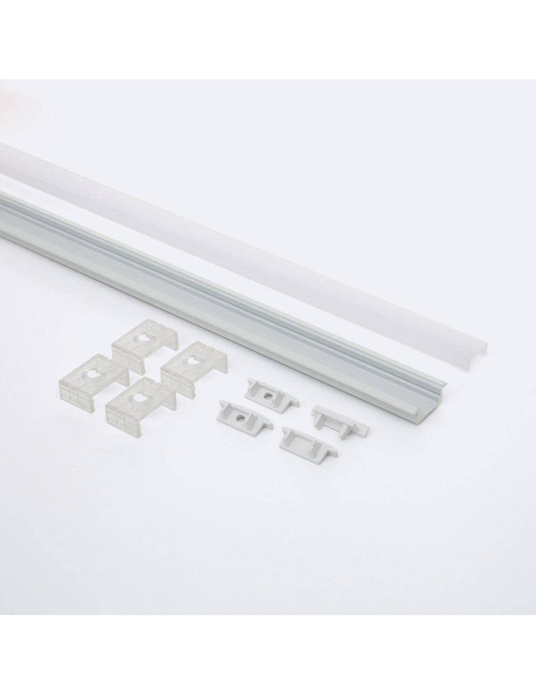 Profilé Aluminium Encastré avec Capot Continu pour Ruban LED jusqu'à 12 mm