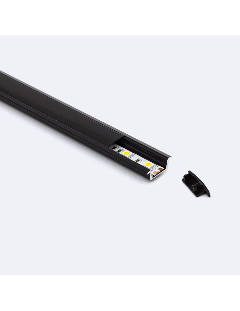 Profilé Aluminium Encastré avec Capot Continu pour Ruban LED jusqu'à 12 mm
