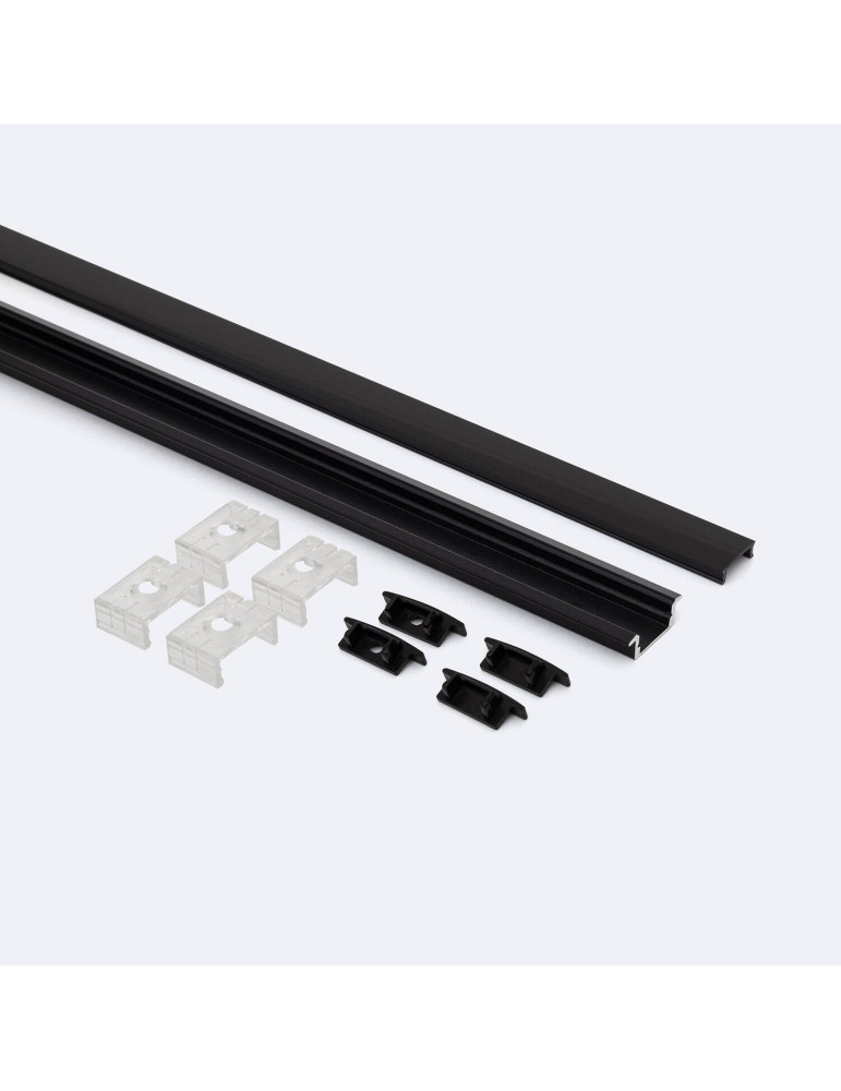 Profilé Aluminium Encastré avec Capot Continu pour Ruban LED jusqu'à 12 mm