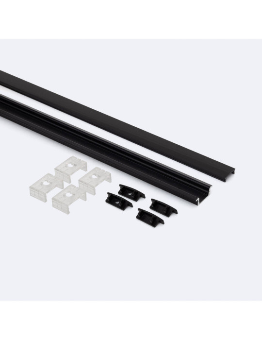 Profilé Aluminium Encastré avec Capot Continu pour Ruban LED jusqu'à 12 mm