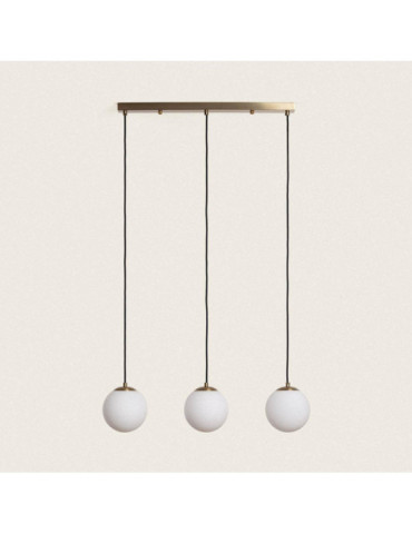 Suspension Métal et Verre Moonlight Brass 3 Spots