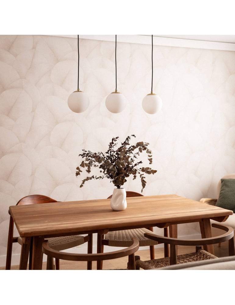 Suspension Métal et Verre Moonlight Brass 3 Spots