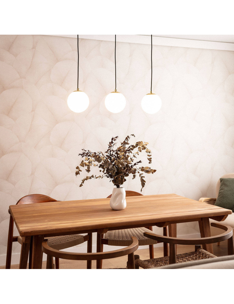 Suspension Métal et Verre Moonlight Brass 3 Spots