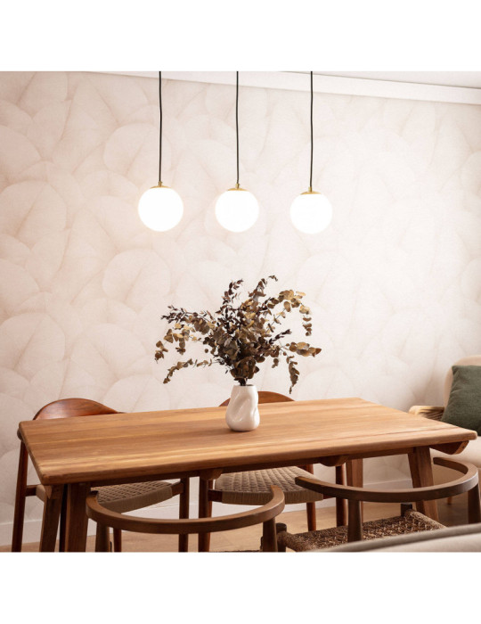 Suspension Métal et Verre Moonlight Brass 3 Spots