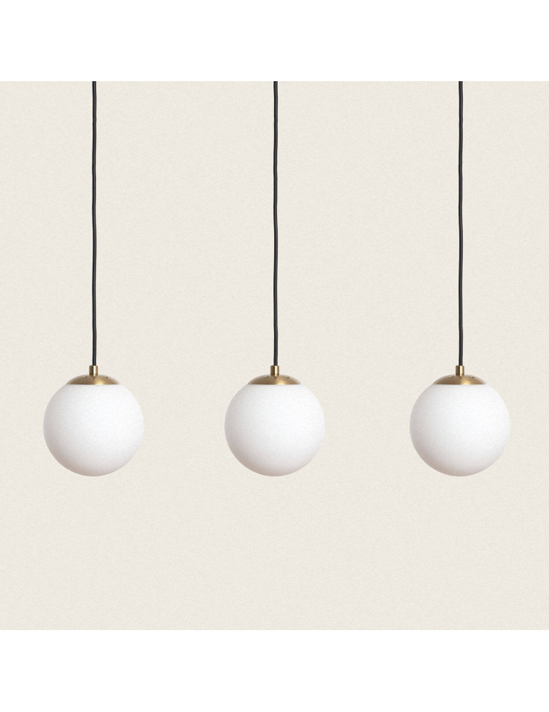 Suspension Métal et Verre Moonlight Brass 3 Spots