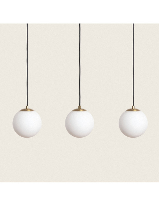 Suspension Métal et Verre Moonlight Brass 3 Spots