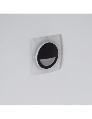 Balise LED 3W Encastrable au Mur Carée Occulare Noire