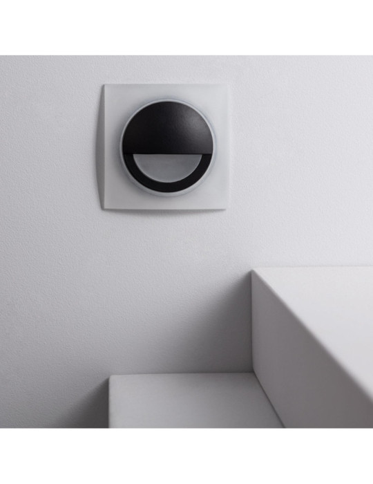 Balise LED 3W Encastrable au Mur Carée Occulare Noire