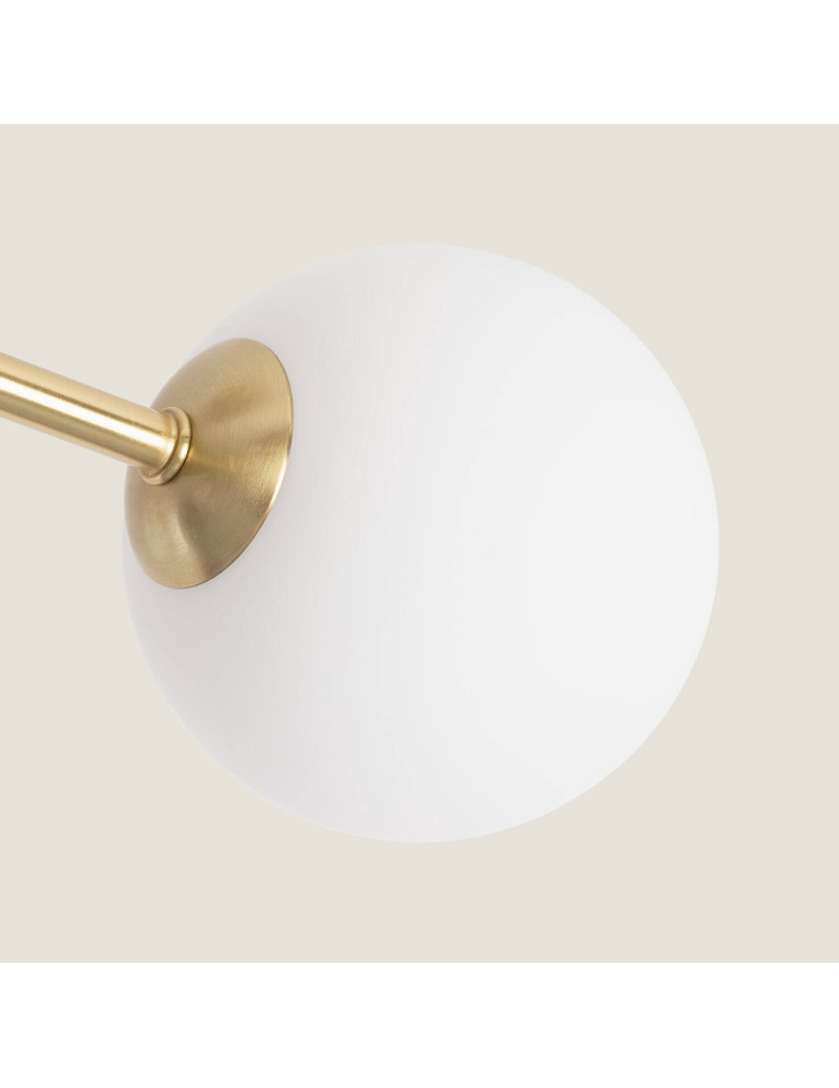 Plafonnier Métal et Verre Moonlight Brass 5 Spots