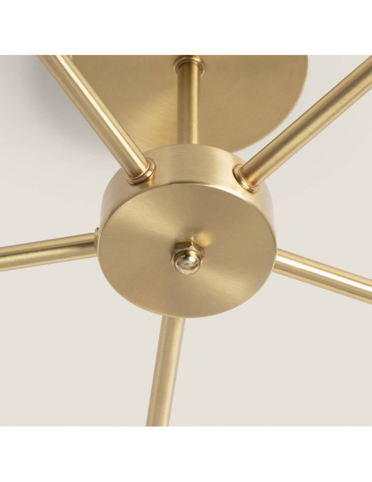 Plafonnier Métal et Verre Moonlight Brass 5 Spots