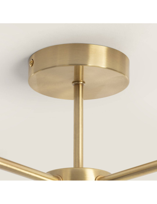 Plafonnier Métal et Verre Moonlight Brass 5 Spots