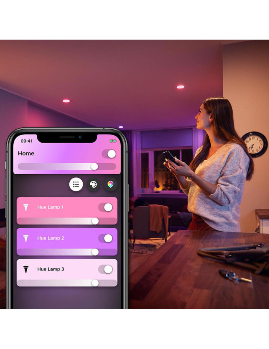 Kit Démarrage Ampoules LED Intelligentes GU10 3x4.3W 350 lm PHILIPS Hue White Color