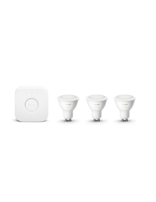 Kit Démarrage Ampoules LED Intelligentes GU10 3x4.3W 350 lm PHILIPS Hue White Color