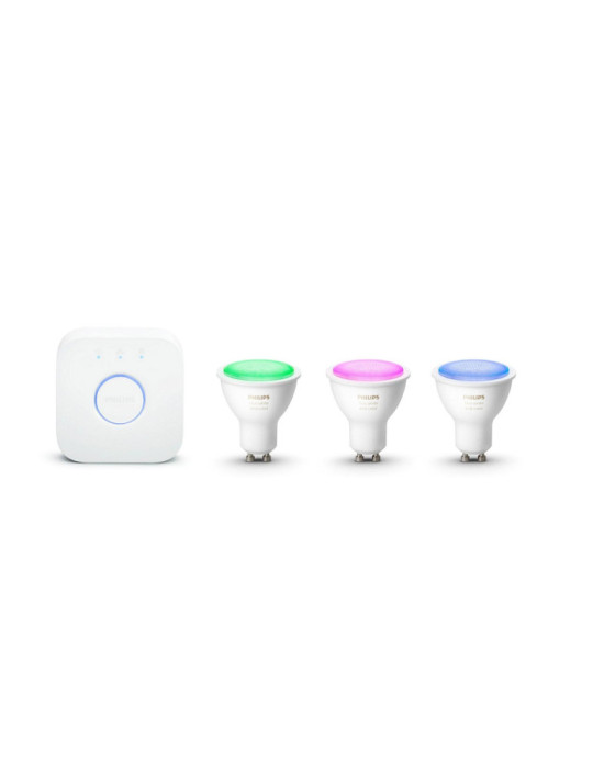 Kit Démarrage Ampoules LED Intelligentes GU10 3x4.3W 350 lm PHILIPS Hue White Color