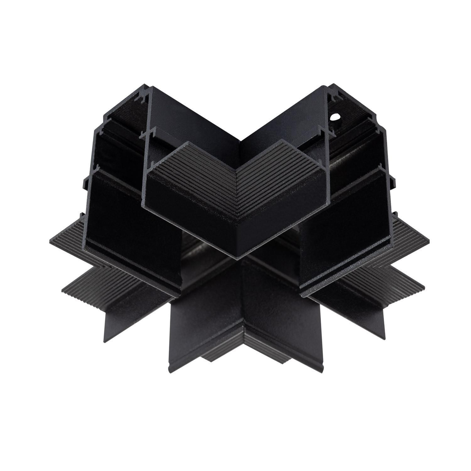 Raccord en X pour Rail Magnétique Encastré 20mm Noir