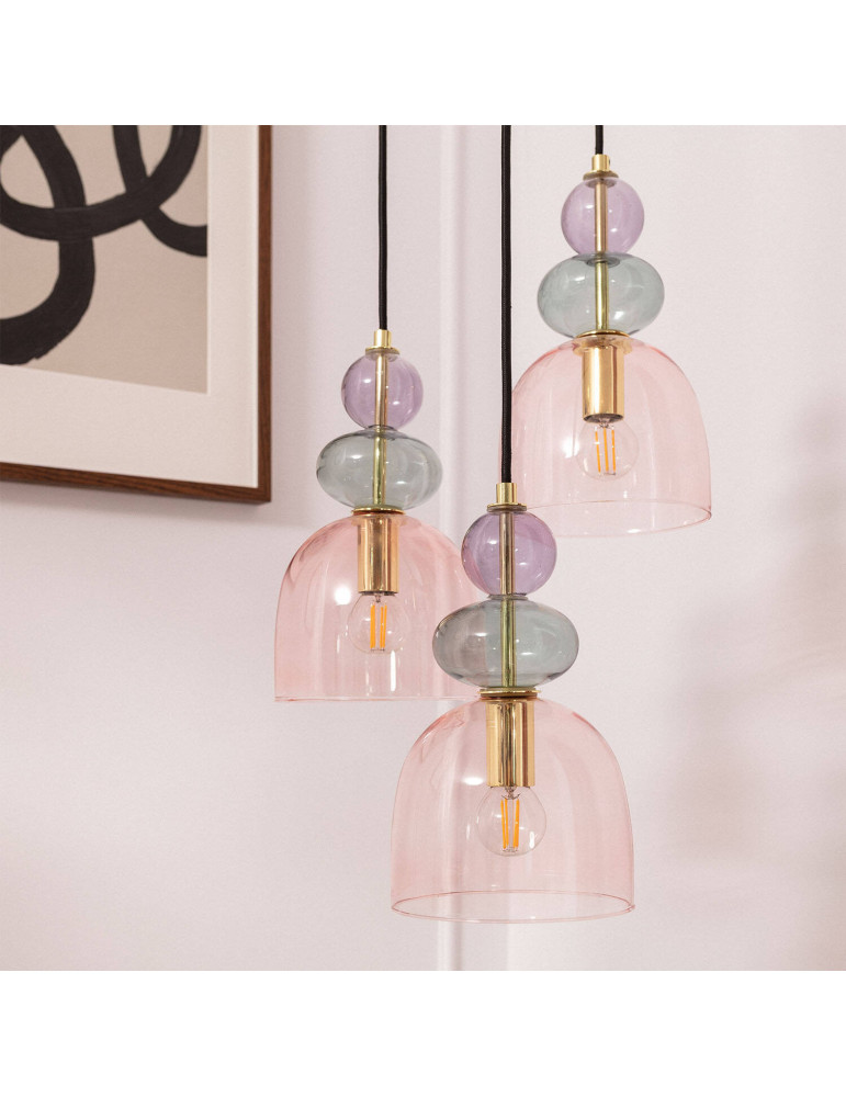 Suspension Métal et Verre Tri Baudelaire