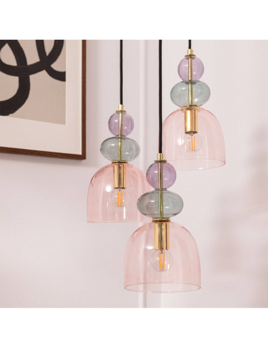 Suspension Métal et Verre Tri Baudelaire