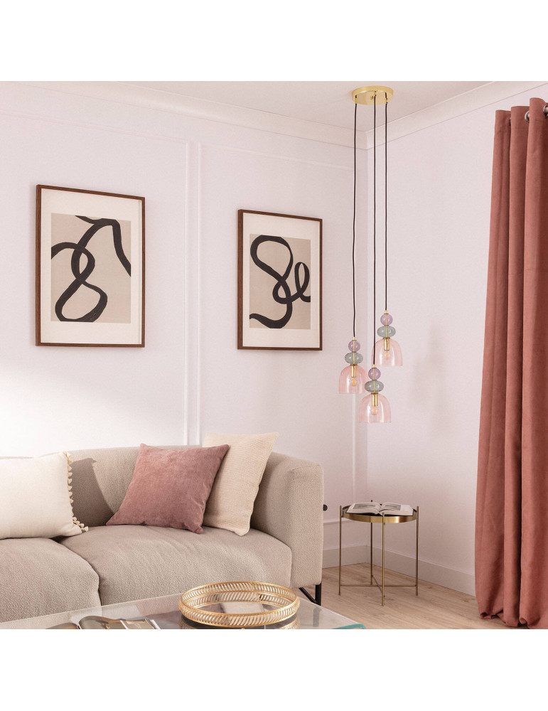 Suspension Métal et Verre Tri Baudelaire