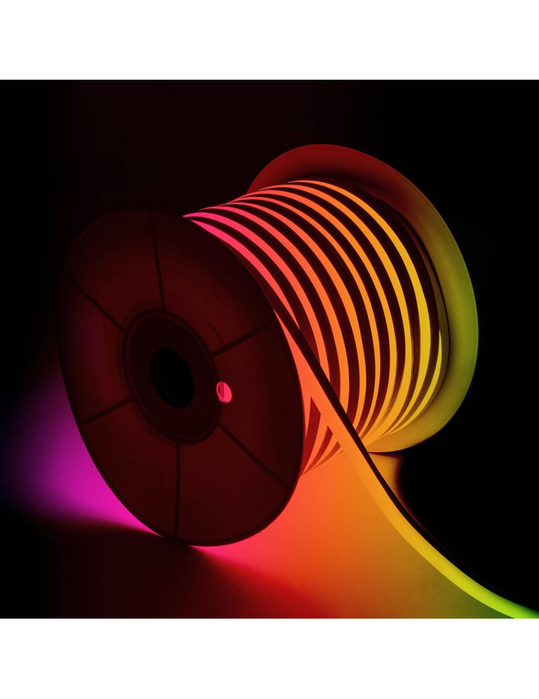 Bobine Gaine Néon LED Flexible Dimmable 11W/m 220V AC 60 LED/m 50m Semi-circulaire 180° RGB IP67 Coupe Tous les 100cm Bobine Gaine Néon LED Flexible Dimmable 11W/m 220V AC 60 LED/m 50m Semi-circulaire 180° RGB IP67 Coupe Tous les 100cm
