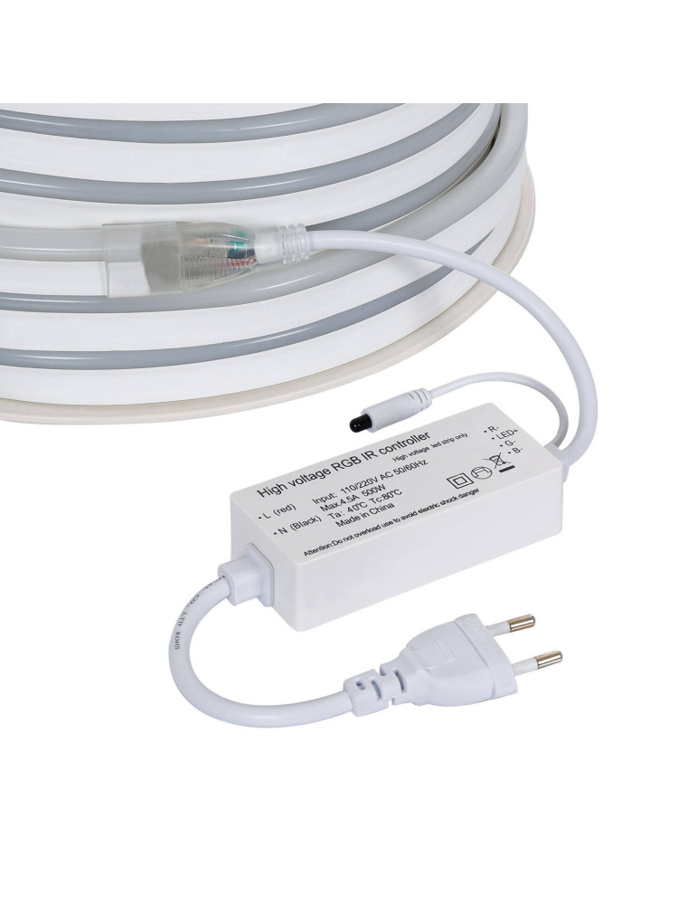 Bobine Gaine Néon LED Flexible Dimmable 11W/m 220V AC 60 LED/m 50m Semi-circulaire 180° RGB IP67 Coupe Tous les 100cm