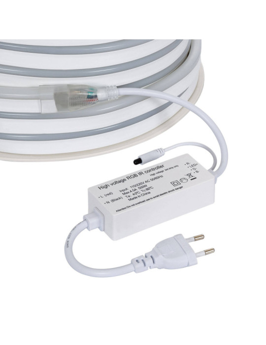 Bobine Gaine Néon LED Flexible Dimmable 11W/m 220V AC 60 LED/m 50m Semi-circulaire 180° RGB IP67 Coupe Tous les 100cm