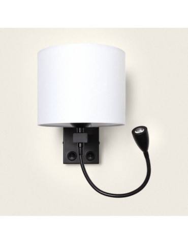 Lampe Murale avec Lumière de Lecture 2.5W Métal Black-Kianga