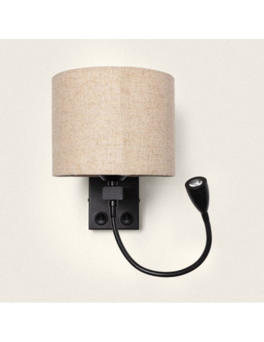 Lampe Murale avec Lumière de Lecture 2.5W Métal Black-Kianga