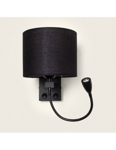 Lampe Murale avec Lumière de Lecture 2.5W Métal Black-Kianga