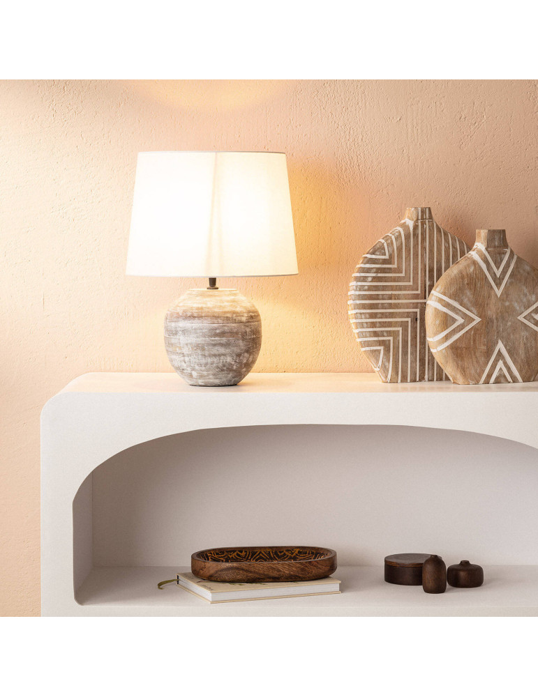 Lampe à Poser en bois Chandan ILUZZIA