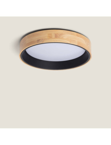 Plafonnier LED Rond Bois 20W CCT Sélectionnable Dari Ø470 mm