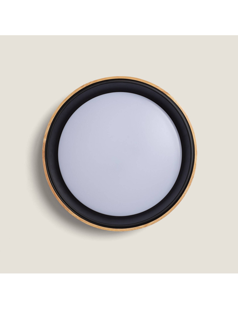 Plafonnier LED Rond Bois 20W CCT Sélectionnable Dari Ø470 mm
