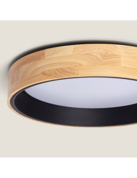 Plafonnier LED Rond Bois 20W CCT Sélectionnable Dari Ø470 mm