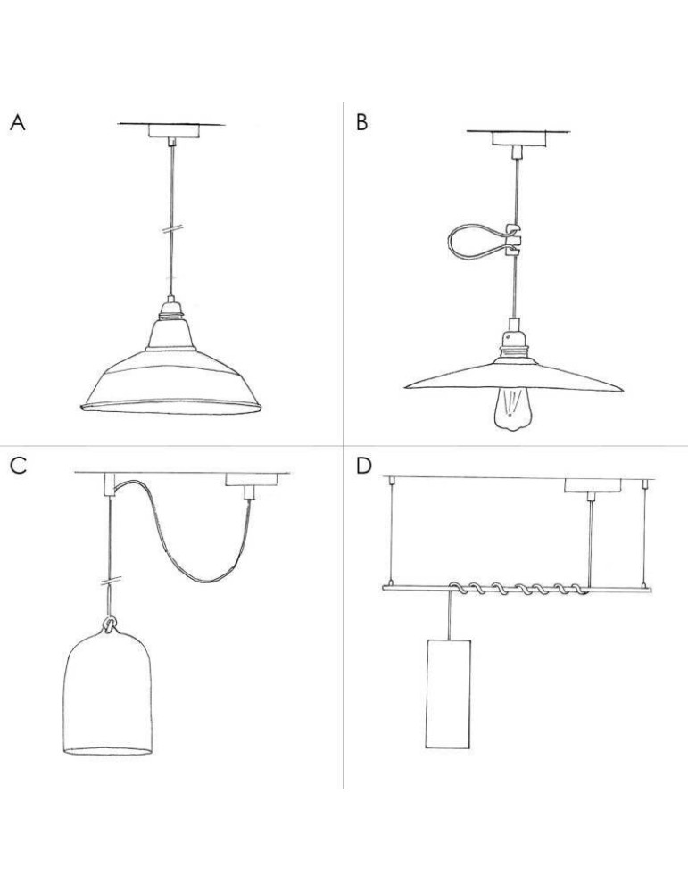 Suspension Creative-Cables Modèle PDMV_ Abat-Jour Tub-E14