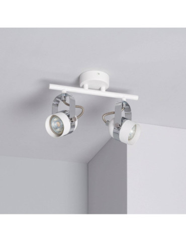 Plafonnier Orientable Aluminium Sinner 2 Spots Blanc