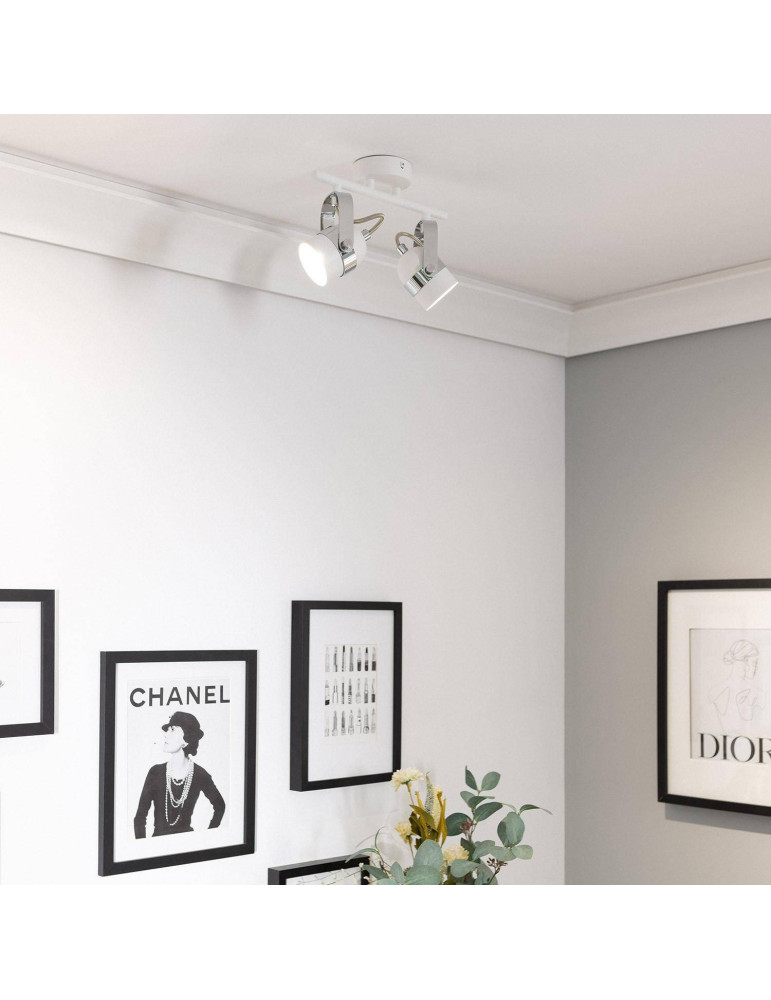 Plafonnier Orientable Aluminium Sinner 2 Spots Blanc