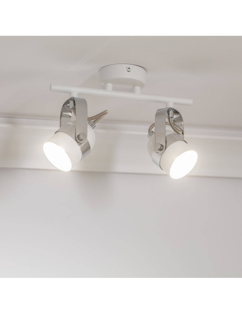 Plafonnier Orientable Aluminium Sinner 2 Spots Blanc