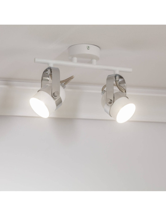 Plafonnier Orientable Aluminium Sinner 2 Spots Blanc