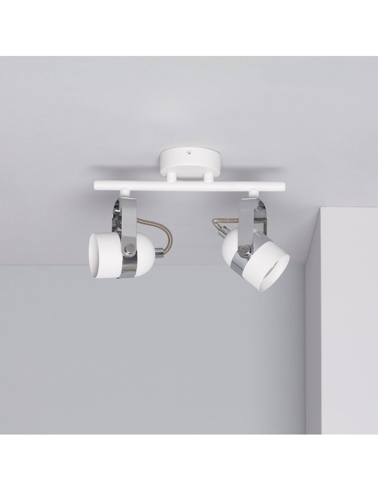 Plafonnier Orientable Aluminium Sinner 2 Spots Blanc
