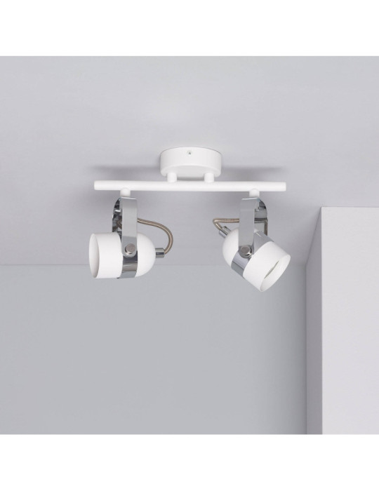 Plafonnier Orientable Aluminium Sinner 2 Spots Blanc