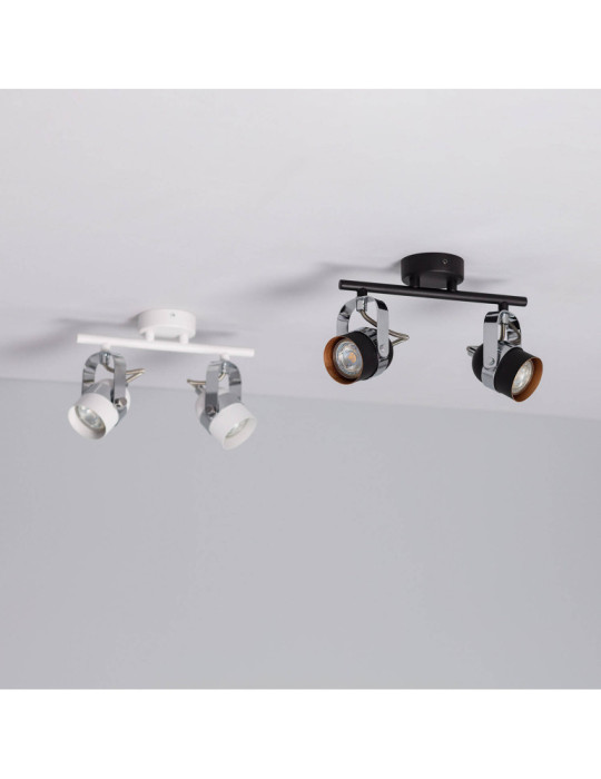 Plafonnier Orientable Aluminium Sinner 2 Spots Blanc