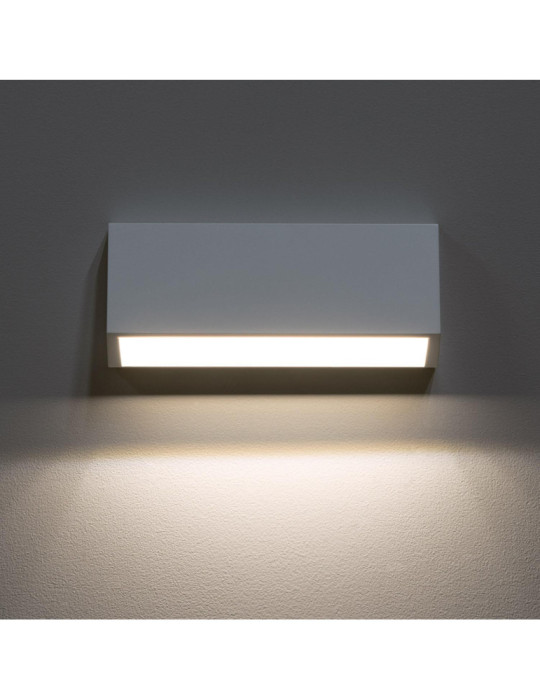 Balise LED Extérieure 3W En Saillie au Mur Rectangulaire Valeta Blanche