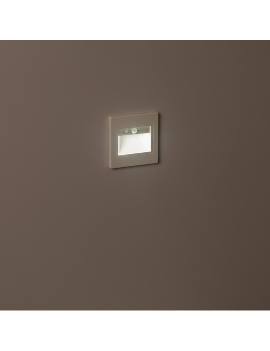 Balise Murale LED 1.5W Encastrable avec Détecteur PIR et Crépusculaire Bark Blanche