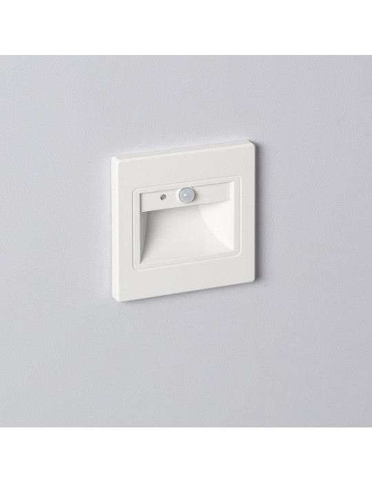 Balise Murale LED 1.5W Encastrable avec Détecteur PIR et Crépusculaire Bark Blanche