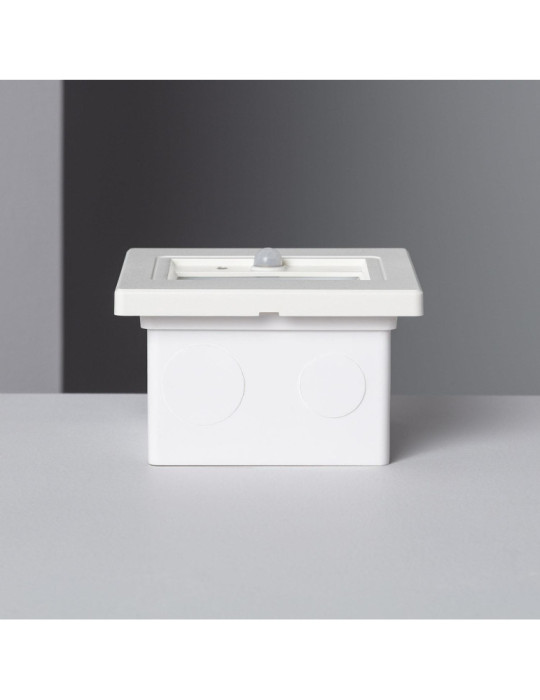 Balise Murale LED 1.5W Encastrable avec Détecteur PIR et Crépusculaire Bark Blanche